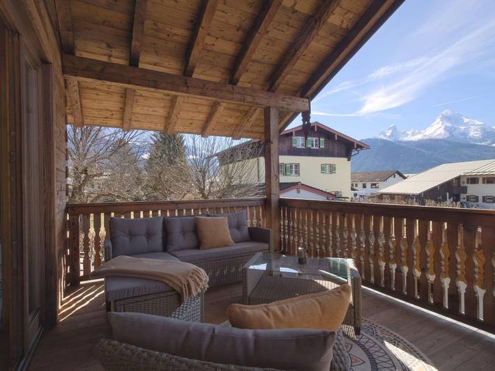 Ferienwohnung für 4 Personen, mit Balkon/Terrasse und Balkon sowie Ausblick in Bischofswiesen