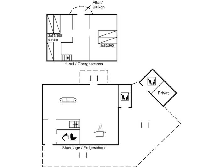Ferienhaus mit Meerblick für 5 Personen, mit Terrasse in Vejers Strand - 2