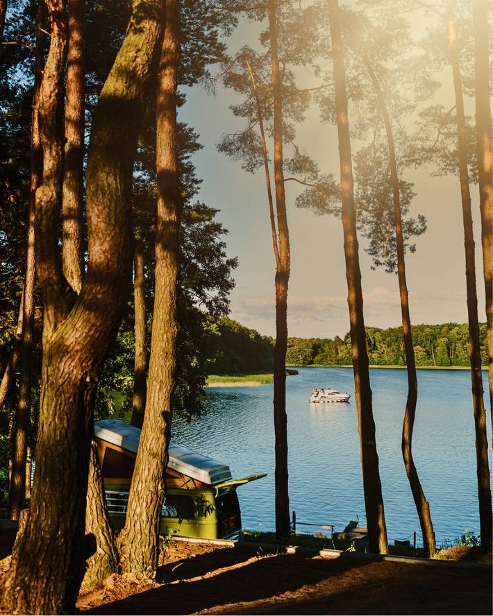 Camping für 4 Personen, mit Garten und Sauna sowie Seeblick in Mecklenburg-Vorpommern