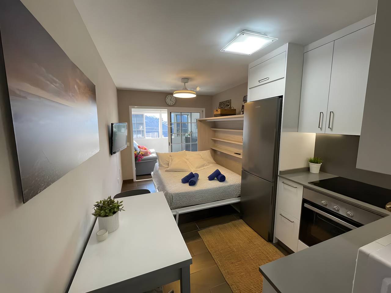 Estudio entero, Estudio vacacional 'Sea and Sunset Love' con vistas al mar y Wi-Fi in San Marcos, Tenerife Norte