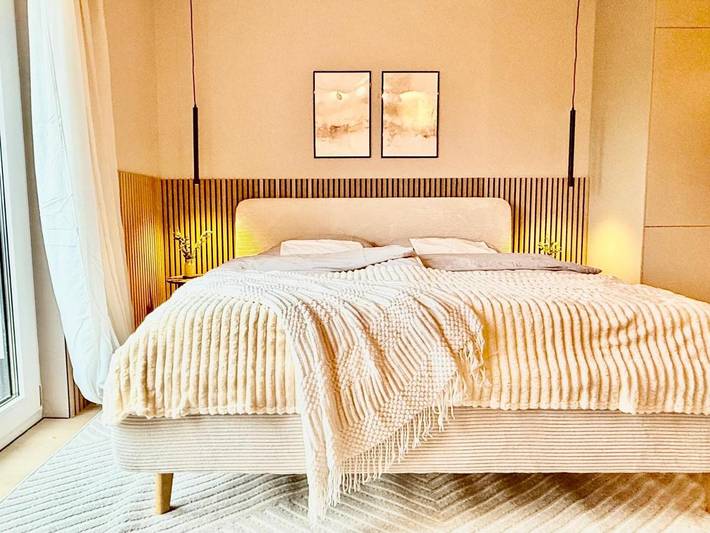 Ferienwohnung für 2 Personen, mit Terrasse und Garten sowie Ausblick