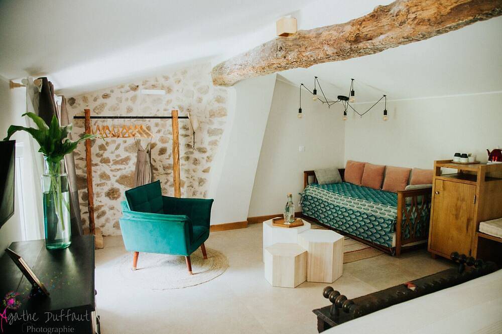 Doppelbett oder zwei Einzelbetten-Komfort-Ensuite-Gartenblick in Vence, Cannes und Umgebung