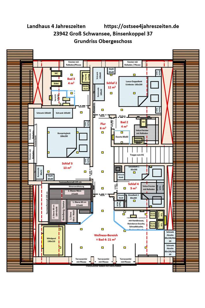 Ferienhaus für 8 Personen, mit Garten und Terrasse sowie Sauna in Kalkhorst - 3