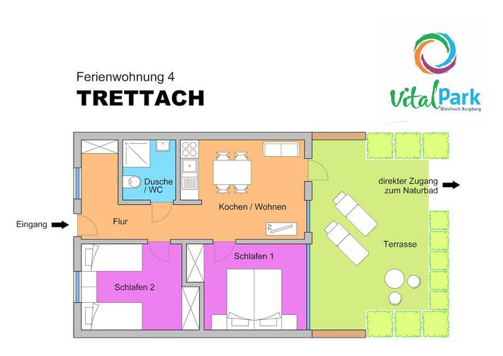 Ferienwohnung für 4 Personen, mit Garten und Terrasse sowie Seeblick und Pool, kinderfreundlich in Burgberg im Allgäu - 4
