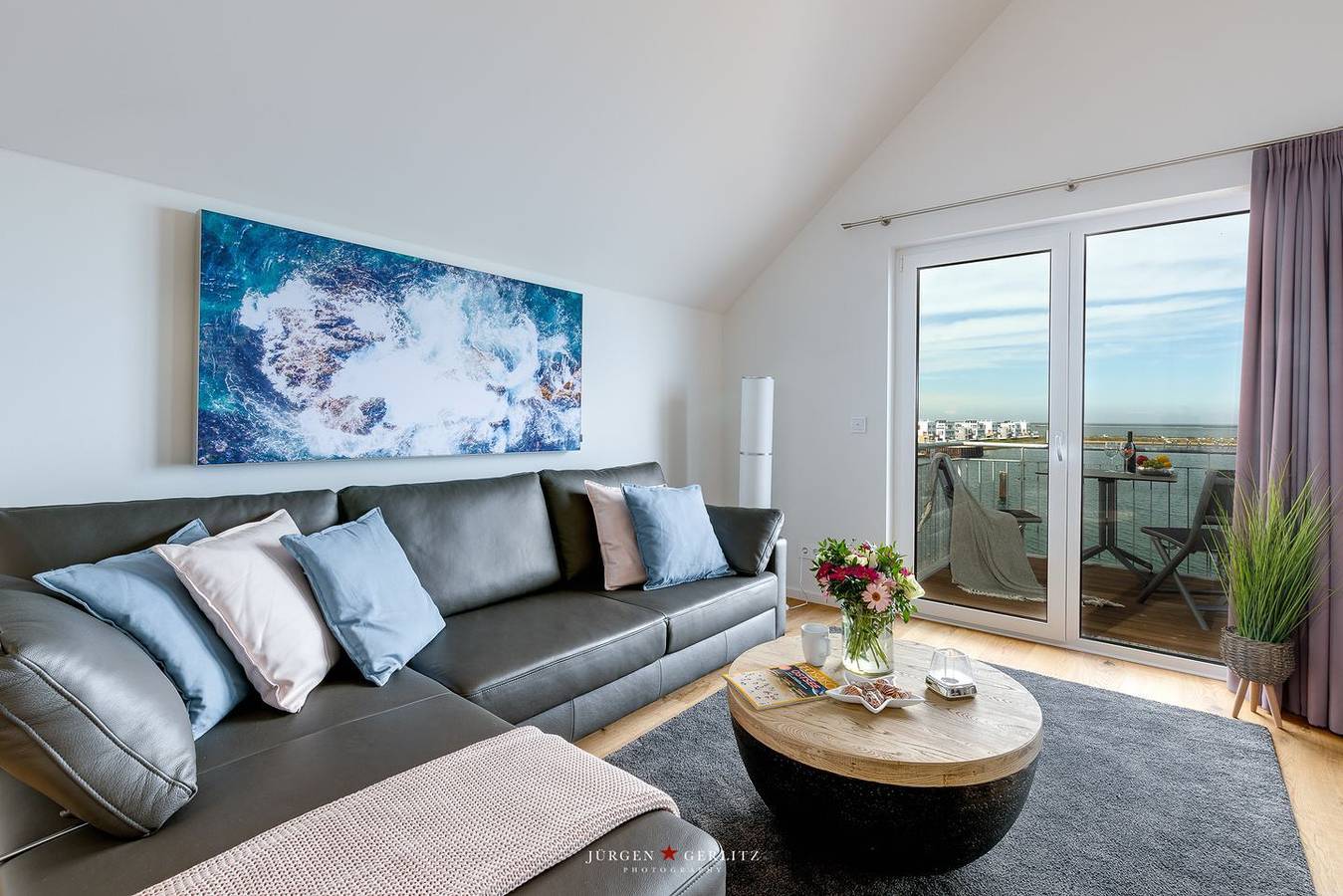 Ganze Wohnung, Sailors View - 3. Stock, Balkon, Duschbad, Fußbodenheizung, 1. Reihe am Wasser in Olpenitz, Kappeln
