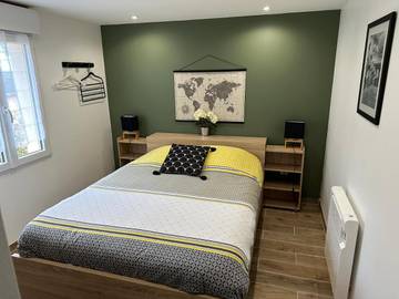 Gîte pour 3 personnes, avec terrasse et vue à Sainte-Mère-Église