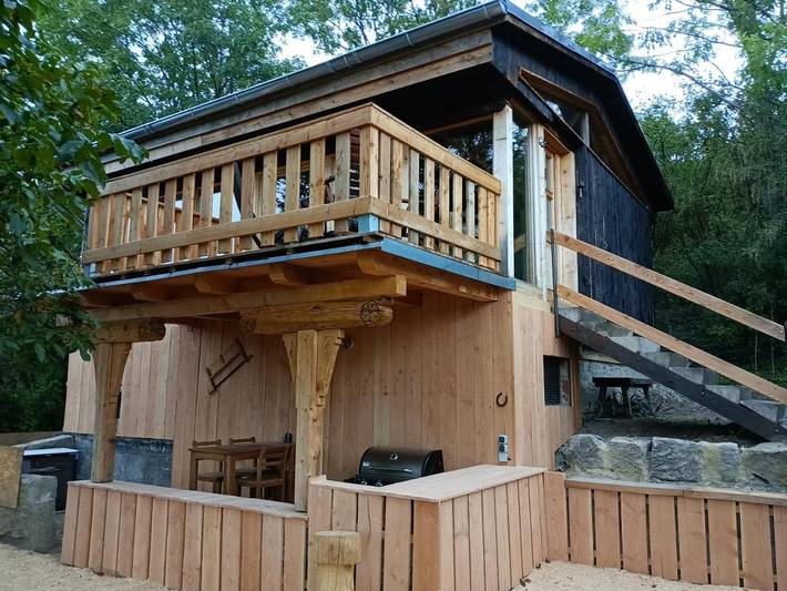 Ferienhaus für 4 Personen, mit Balkon und Terrasse sowie Garten und Ausblick