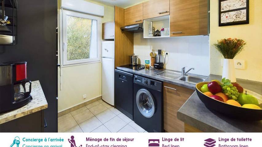 Appartement de vacances pour 5 personnes, avec balcon à Pont-l'Abbé