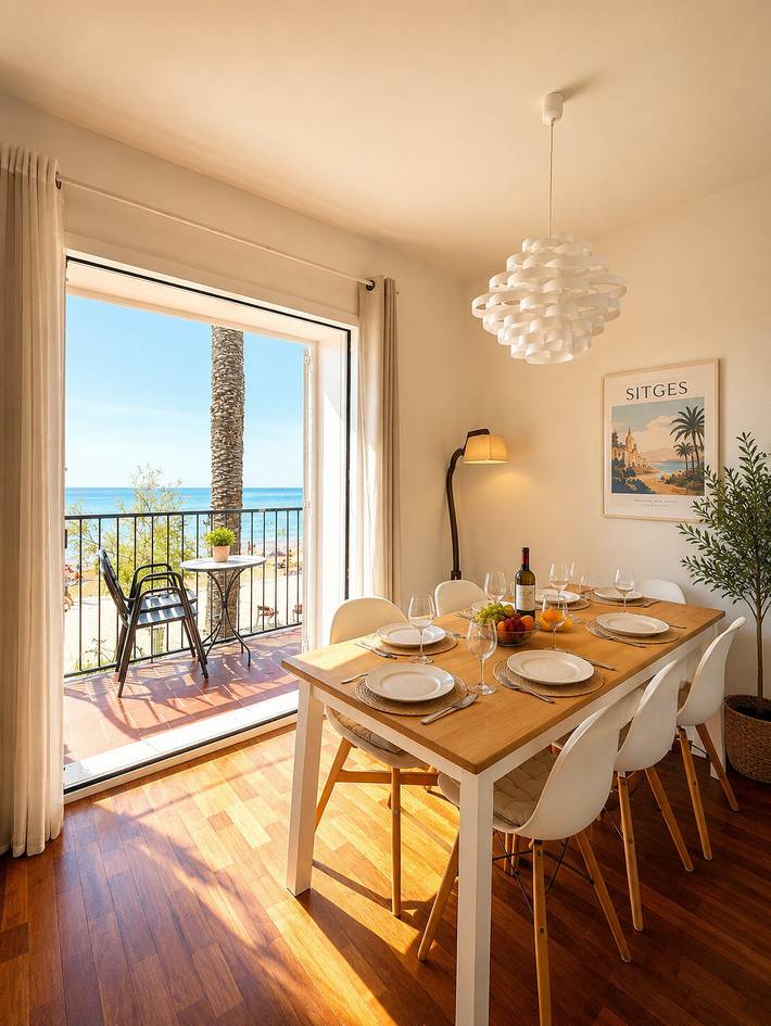 Apartamento entero, Apartamento de vacaciones para 6 personas con balcón in Platja Fonda (Sitges), Sitges
