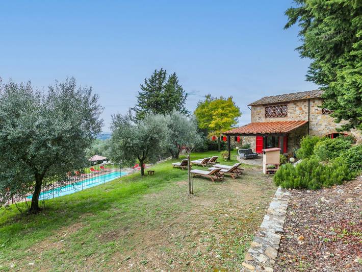 Casa vacanza per 6 persone, con terrazza e giardino nonché panorama, con animali domestici a Tavarnelle Val di Pesa