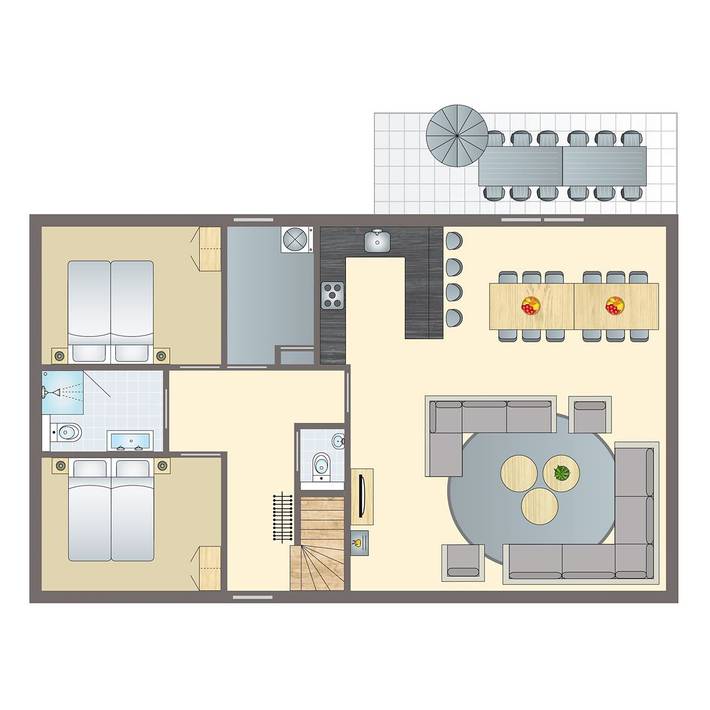 Location de vacances pour 12 personnes, avec terrasse et balcon/terrasse dans Noorbeek