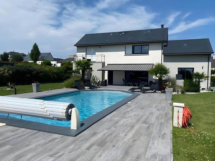 Maison de vacances pour 10 personnes, avec Terrasse ainsi que Jardin et Piscine
