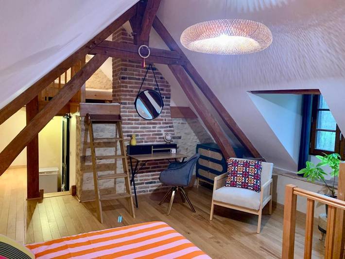 Maison de vacances pour 4 personnes, avec jardin ainsi que vue et vue sur le lac dans la Sarthe