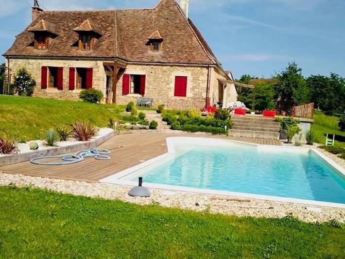 Maison de vacances pour 6 personnes, avec jardin ainsi que terrasse et piscine