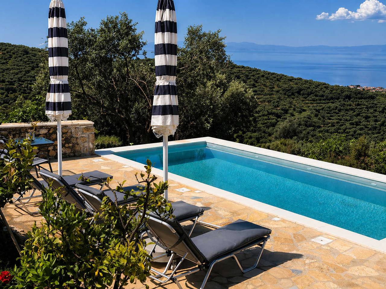 Niki's Tower - Exclusive Serene Seaview Stone Gem in Kalamata, Messenia