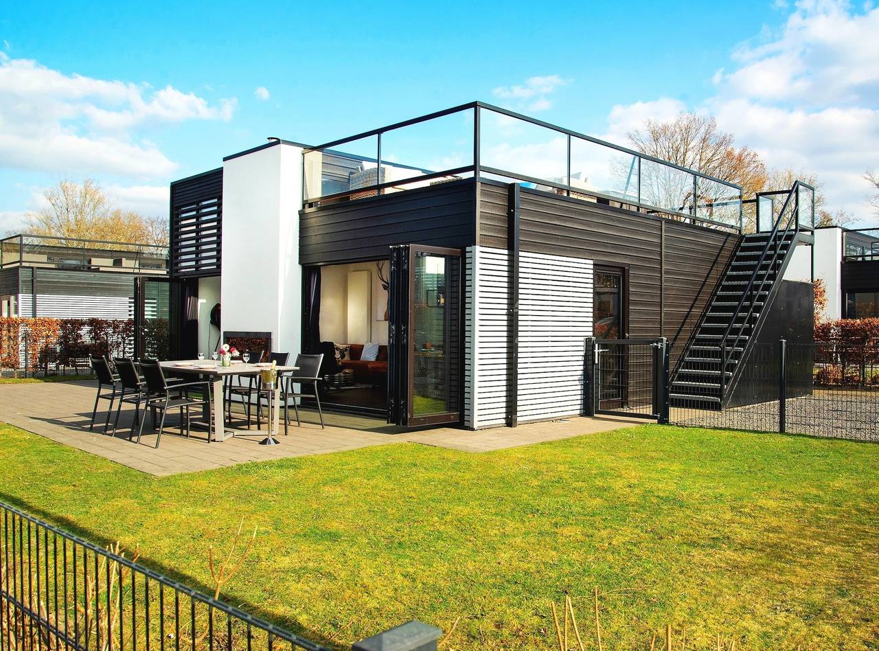 Royale Cube mit Dachterrasse. Meerblick und Strand in Veluwe