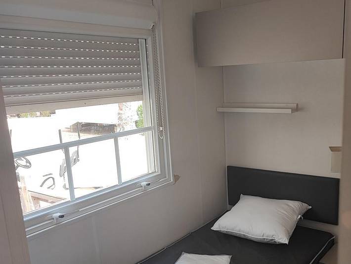 Sun & Sea sur Camping Le Bosc - Mobilheim 6 personen - 30m² 3 Schlafzimmer, klimatisiert, 18 m² Terrasse in Saint-Cyprien, Mittelmeerküste (Frankreich)