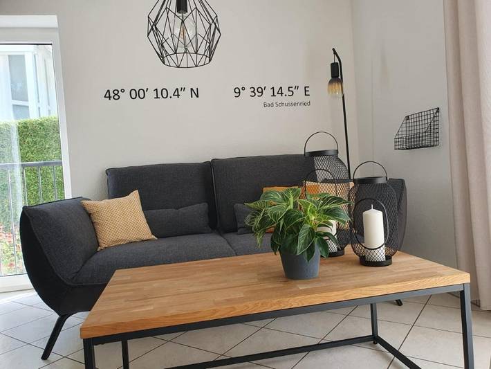Ferienwohnung für 4 Personen, mit Terrasse und Garten sowie Ausblick in Bad Schussenried