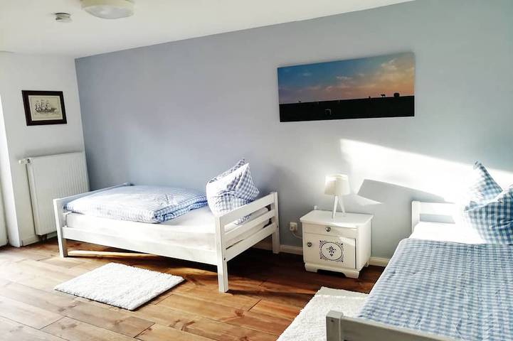 Ganze Wohnung, Wohnen im Landhaus-Vintage-Stil zwischen den Meeren in Ladelund, Grünes Binnenland