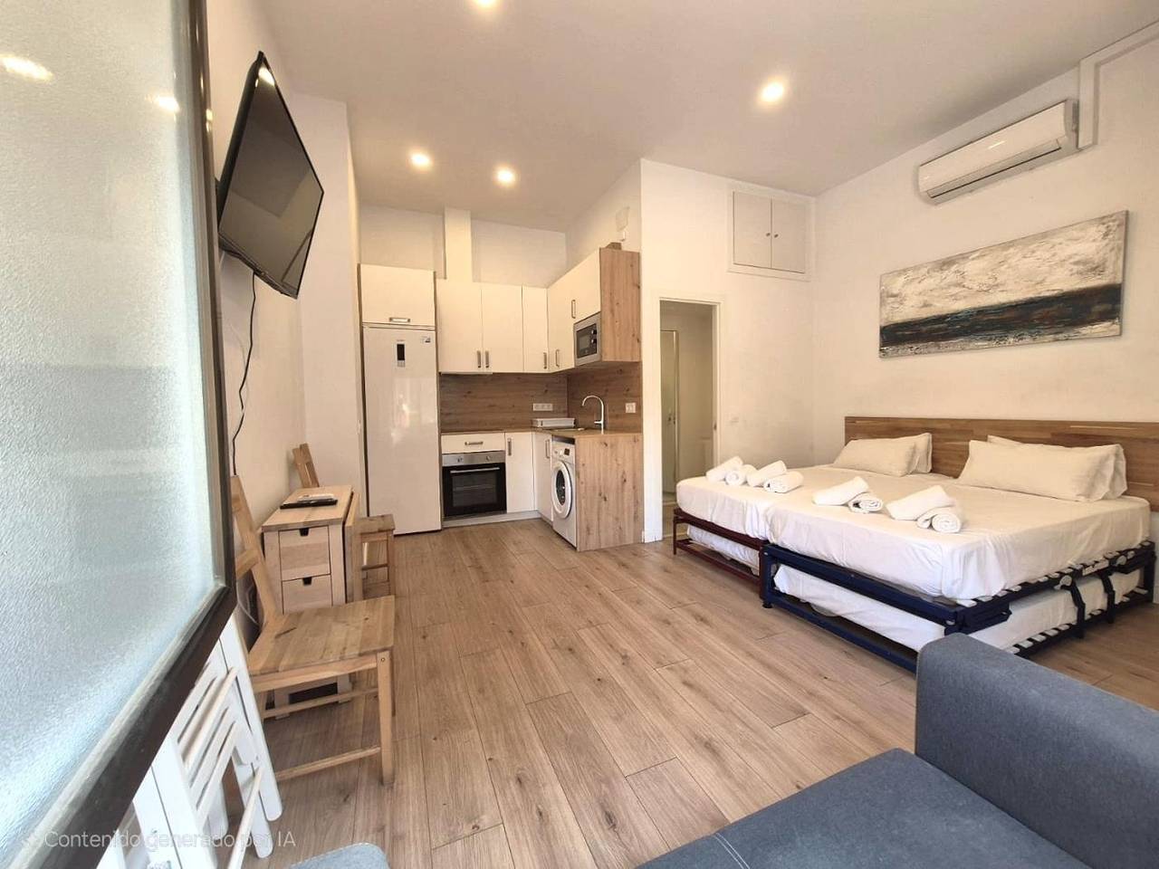 Apartamento vacacional entero, Charming Madrid Ciudad lineal - Coqueto estudio con Ac in Parque de las Avenidas, Madrid