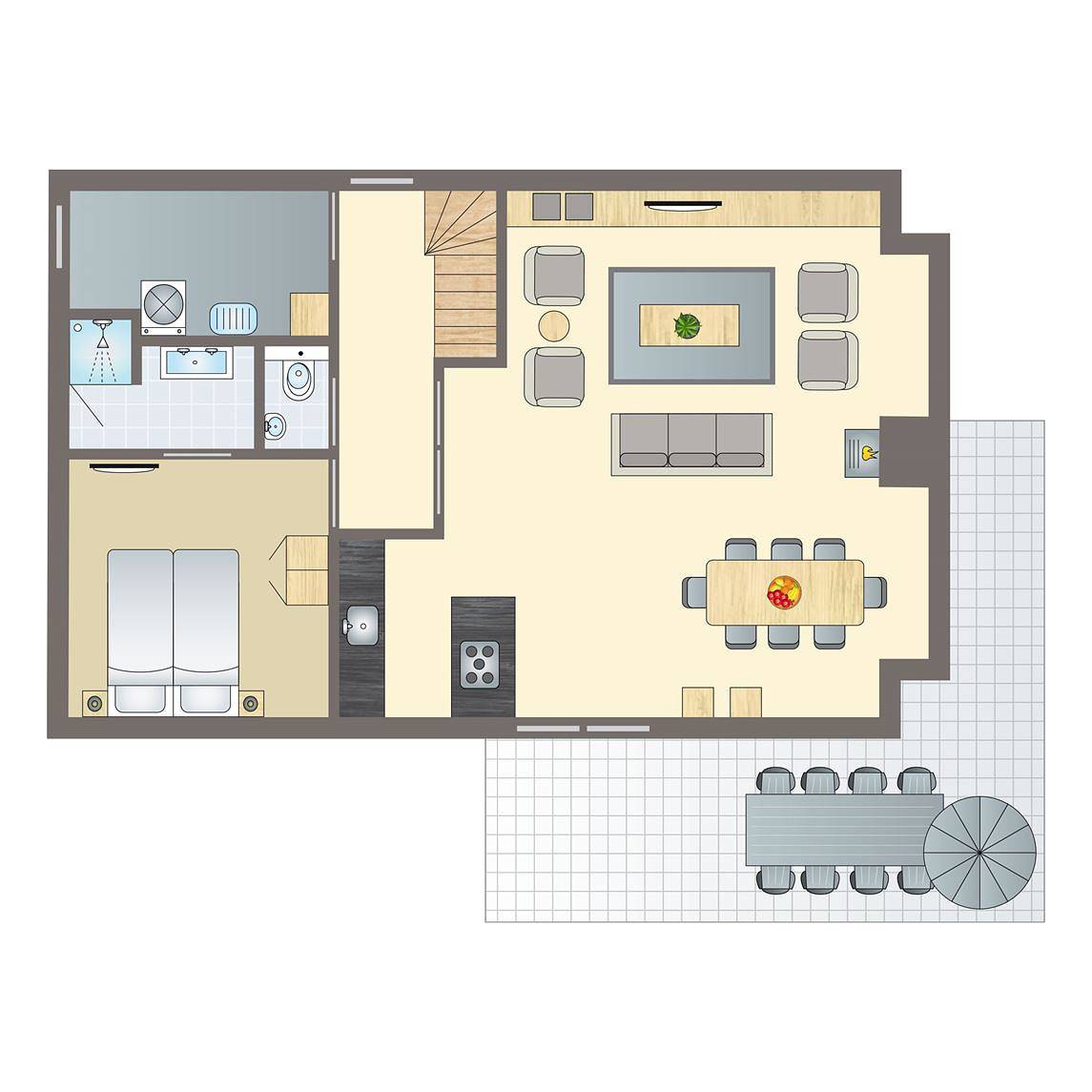 Bungalow für 8 Personen mit Terrasse in Eijerland, De Cocksdorp