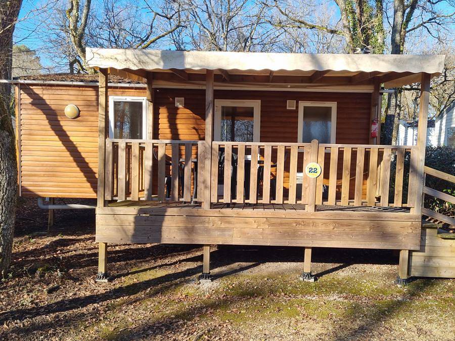 Camping La Garenne - Mobilheim 4 personen - 22 Résidence les tournesols + Überdachte Terrasse +Fernsehen 1/4 Pers. in Peyrignac, Périgord Noir