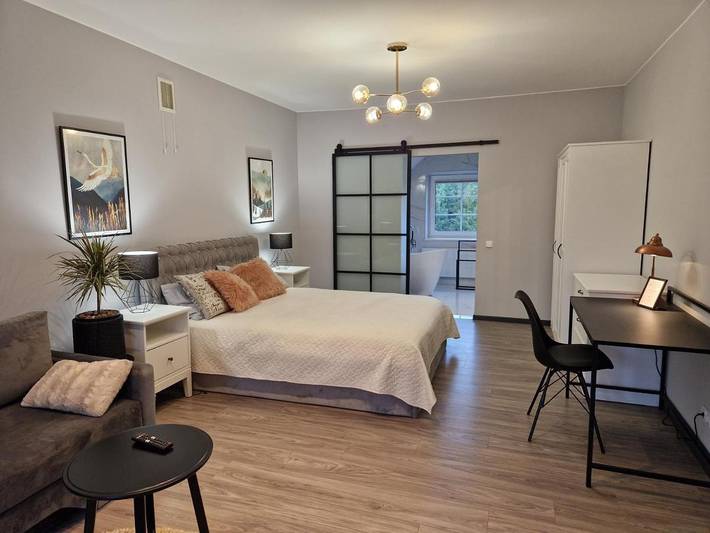Ferienwohnung für 4 Personen, mit Balkon und Garten sowie Sauna in Litauen