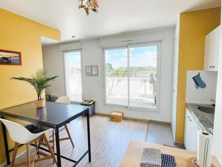 Appartement de vacances pour 3 personnes, avec Balcon ainsi que Terrasse et Vue à Vertou