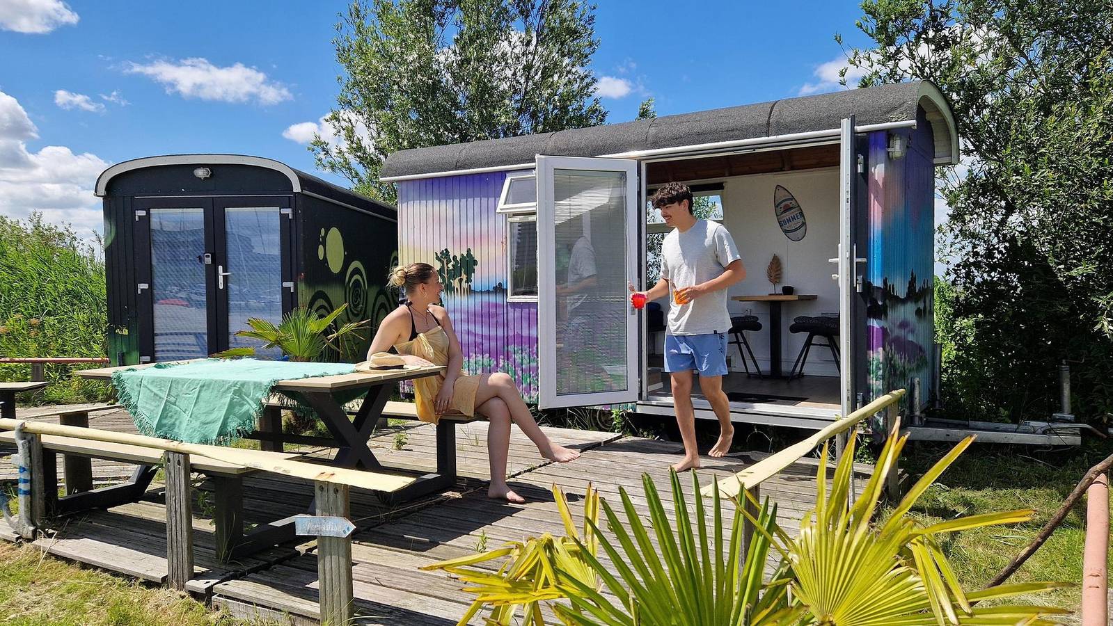 Marina Parcs — Tiny Wagons Jachthafen Muiderzand Almere (Nr 1-6) in Holländische Küste