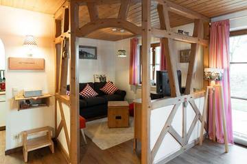 Ferienwohnung für 4 Personen, mit Ausblick und Garten, kinderfreundlich in Bolsterlang