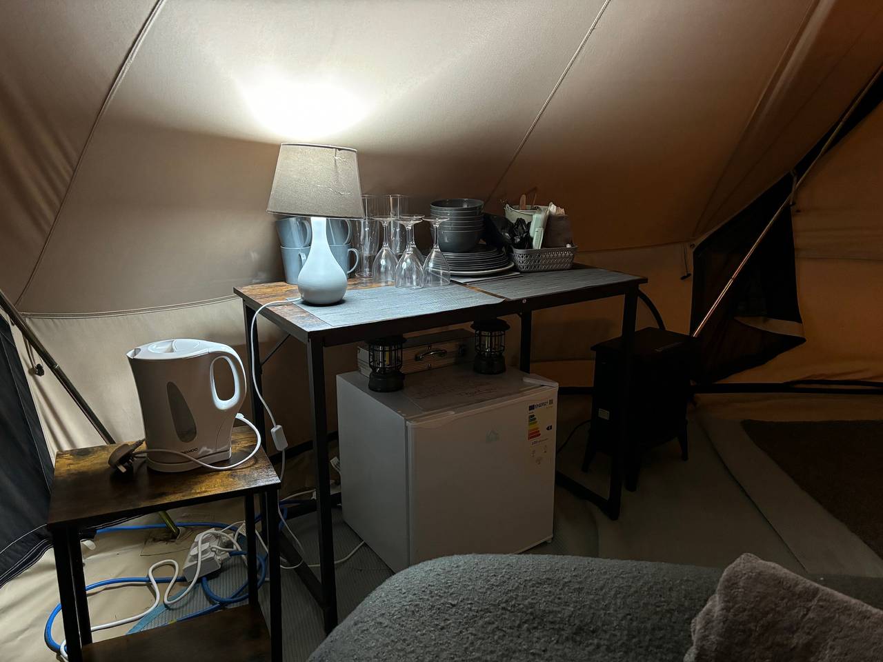 Cozy Hot Tent with Log Burner & Hot Tub Left Tent in Isle of Anglesey