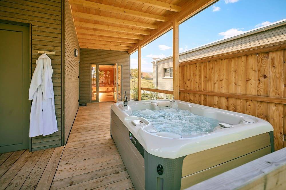 Ganze Wohnung, Chalet 55qm zum entspannen mit Sauna und Whirlpool in Steinberg am See, Ostbayern