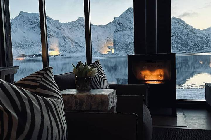 Blockhütte für 8 Personen, mit Sauna und Garten auf den Lofoten