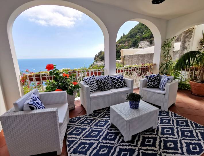 Apartment for 6 people, with Ocean view and Balcony/Terrace as well as Garden and View in Positano