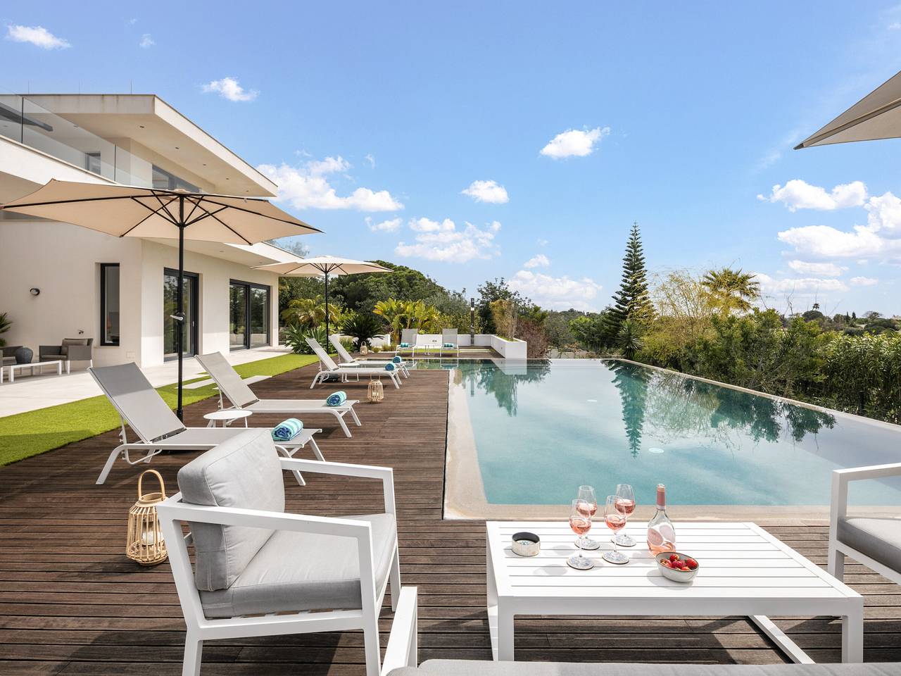 Villa con piscina y Ac - vista al océano in Estômbar, Lagoa