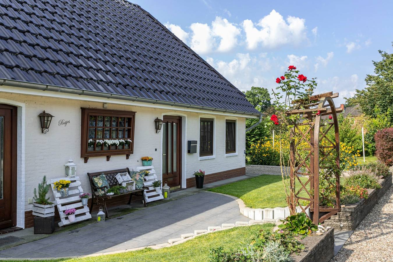 Ganze Wohnung, Ferienwohnung Butjes" mit privater Terrasse, Gemeinschaftsgarten und Wi-Fi in Sollwitt, Grünes Binnenland