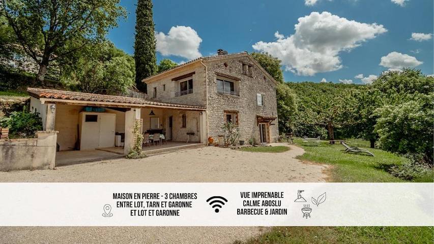 Location de vacances pour 6 personnes, avec Terrasse ainsi que Jardin et Vue à Sainte-Juliette