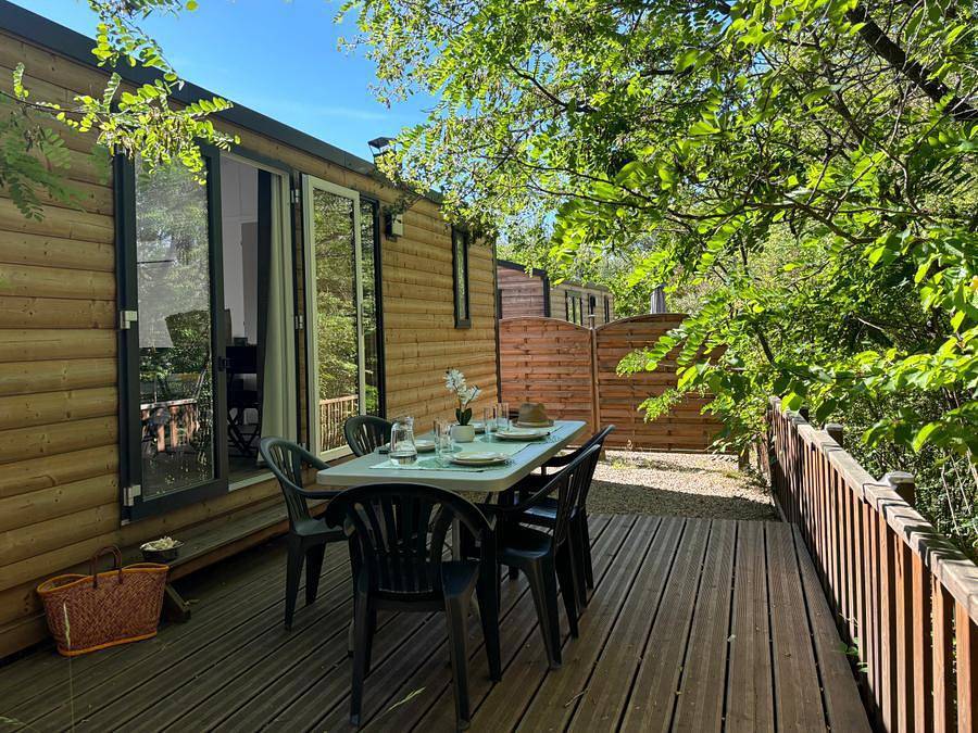 Camping Tikayan Rives du Lac de Sainte Croix - Mobilheim 5 personen - Kansas. Standard in Bauduen, Brignoles Region