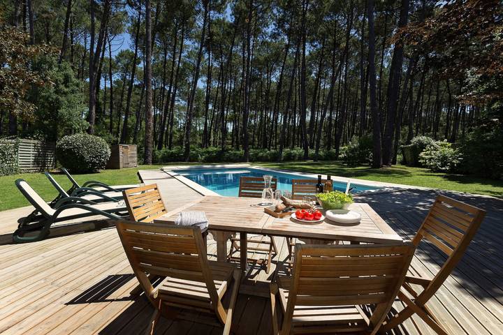 Villa pour 10 personnes, avec Balcon ainsi que Jardin et Piscine à Moliets-et-Maa
