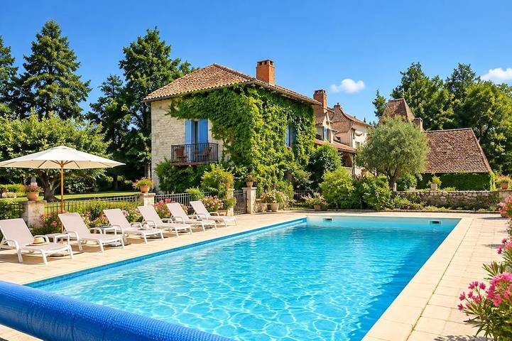 Location de vacances pour 12 personnes, avec Balcon ainsi que Jacuzzi et Jardin à Le Change