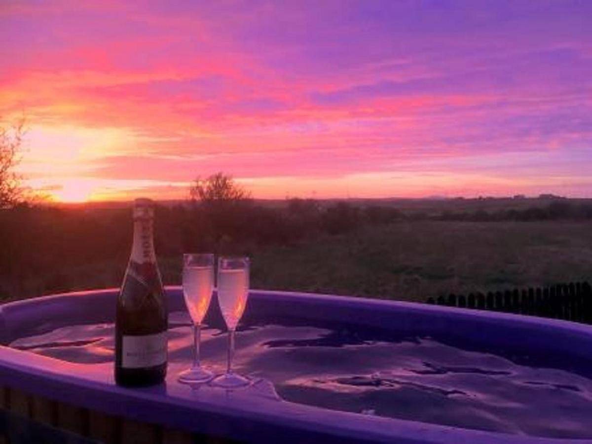 Willow Glamping Hut with Hot Tub, Ensuite, Bbq, Firepit, Views, Fenced Garden, Dog Friendly, Alpacas on site on Anglesey, North Wales in Isle of Anglesey