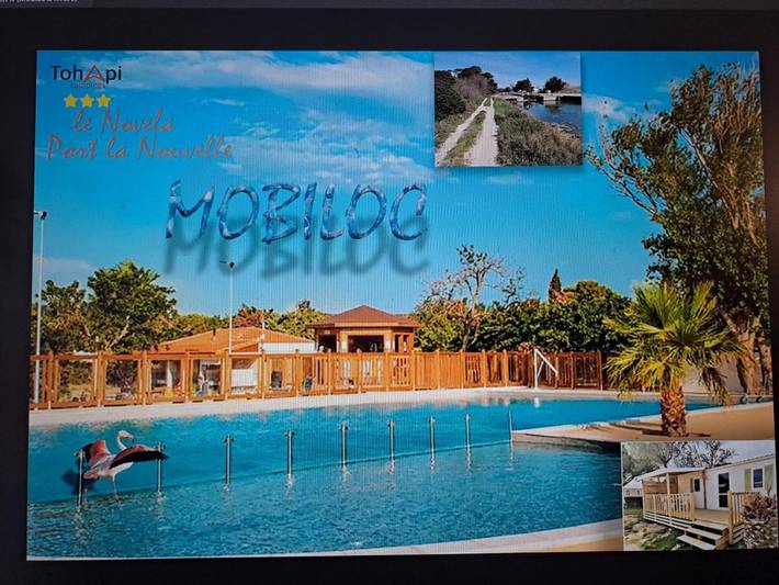 Camping pour 6 personnes, avec bassin pour enfant et vue ainsi que piscine et terrasse, animaux acceptés