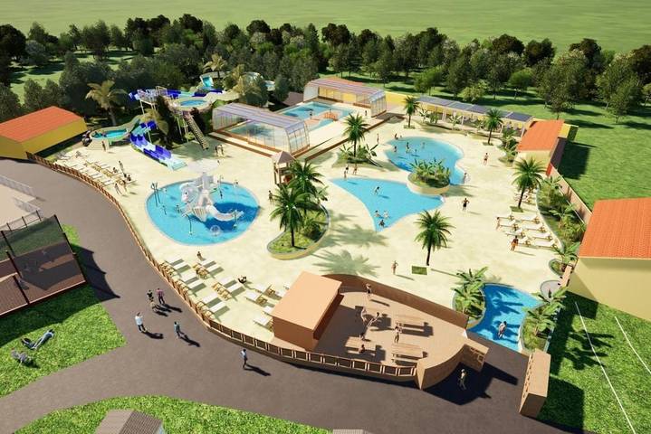 Camping pour 6 personnes, avec Jacuzzi et Terrasse ainsi que Jardin et Piscine