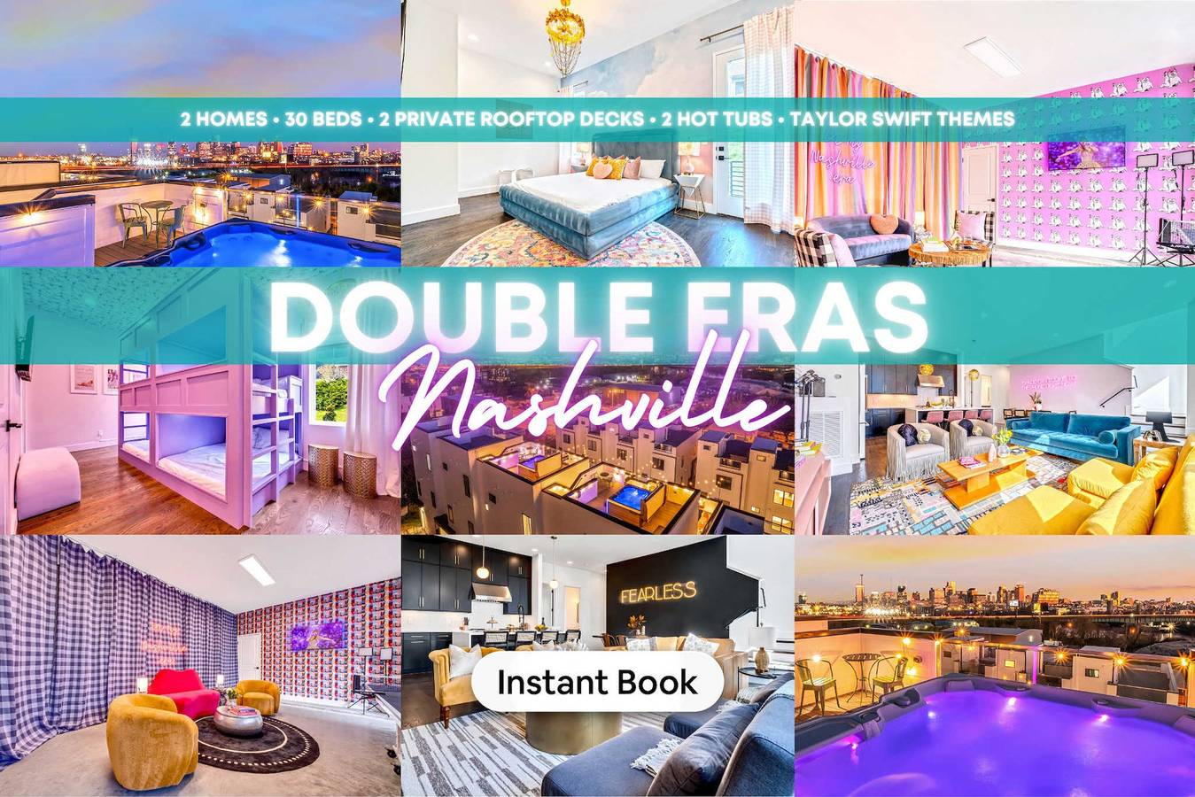 Taylor Swift Themed Rooftops  Hot Tub  Views in Nashville, Tennessee