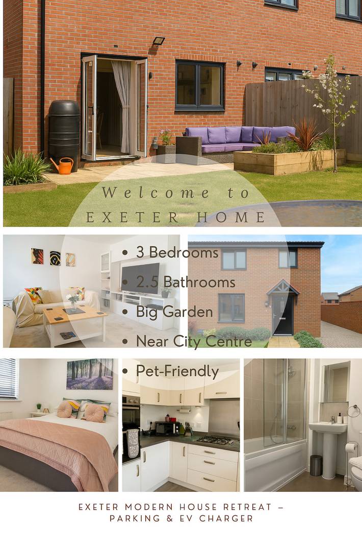 Holiday home for 6 people, with hot tub and garden, with pets in Exeter