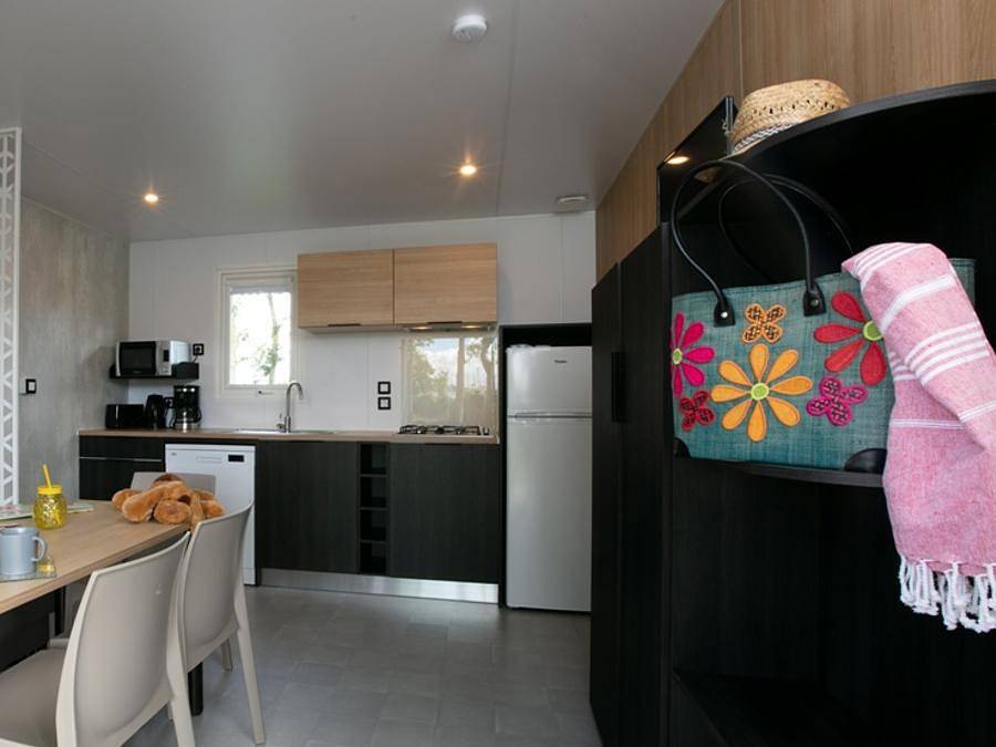 Flower Camping Le Haut Dick - Mobilheim 2 personen - Premium 23m² - 1 Schlafraum - getrenntes Bad/Wc - Geschirrspülmaschine - Terrasse - Tv in Carentan les Marais, Saint-Lô und Umgebung