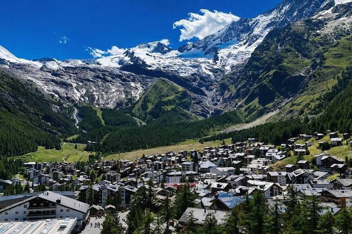 Einzelzimmer mit Bergblick in Saas-Almagell, Walliser Alpen