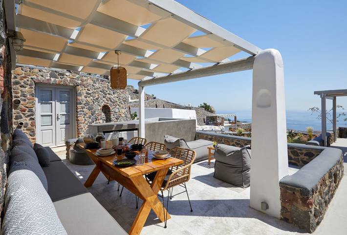 Villa pour 4 personnes, avec vue sur l’océan ainsi que jardin et balcon dans Firostefani - 3