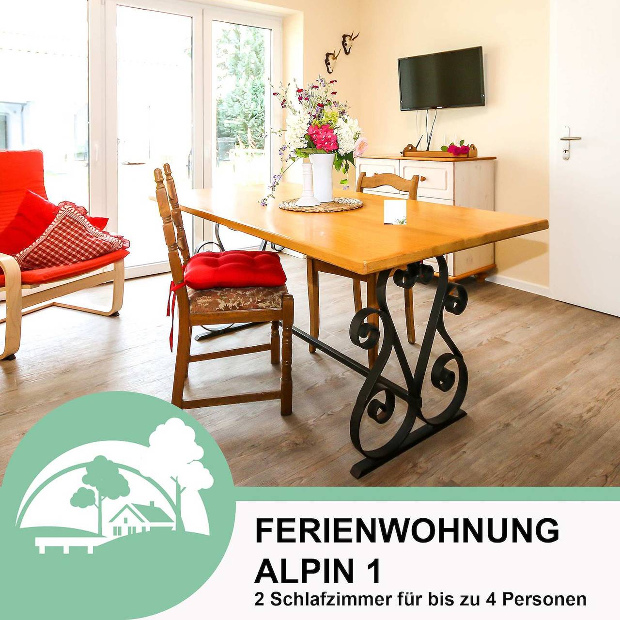 Ganze Wohnung, Ferienwohnung für 4 Personen mit Balkon/Terrasse in Gransee, Ruppiner Seenland