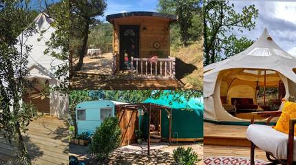 Tente pour 4 personnes, avec jardin et vue dans les Pyrénées-Orientales